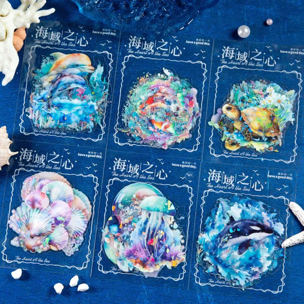 10pcs/lot Kawaii Stationery Stickers Heart of the Sea Junk Journal Diary Planner Decorative Mobile Sticker Scrapbooking