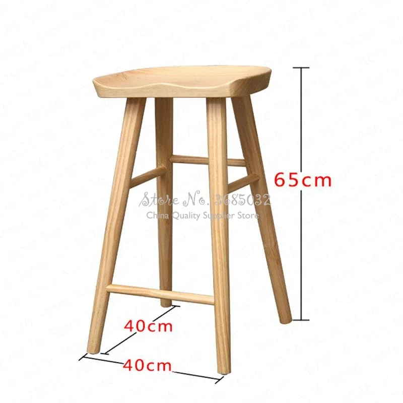 2019 Solid Wood Nordic Bar Stool Modern Minimalist Bar Chair Home Creative Bar Chairs Fashion High Stool Barstools