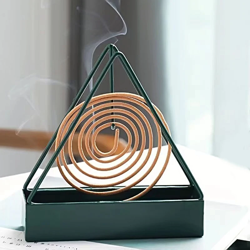 Triangular mosquito coil rack creative iron sandalwood rack to support incense mosquito coil tray to receive ash tray mosquito c