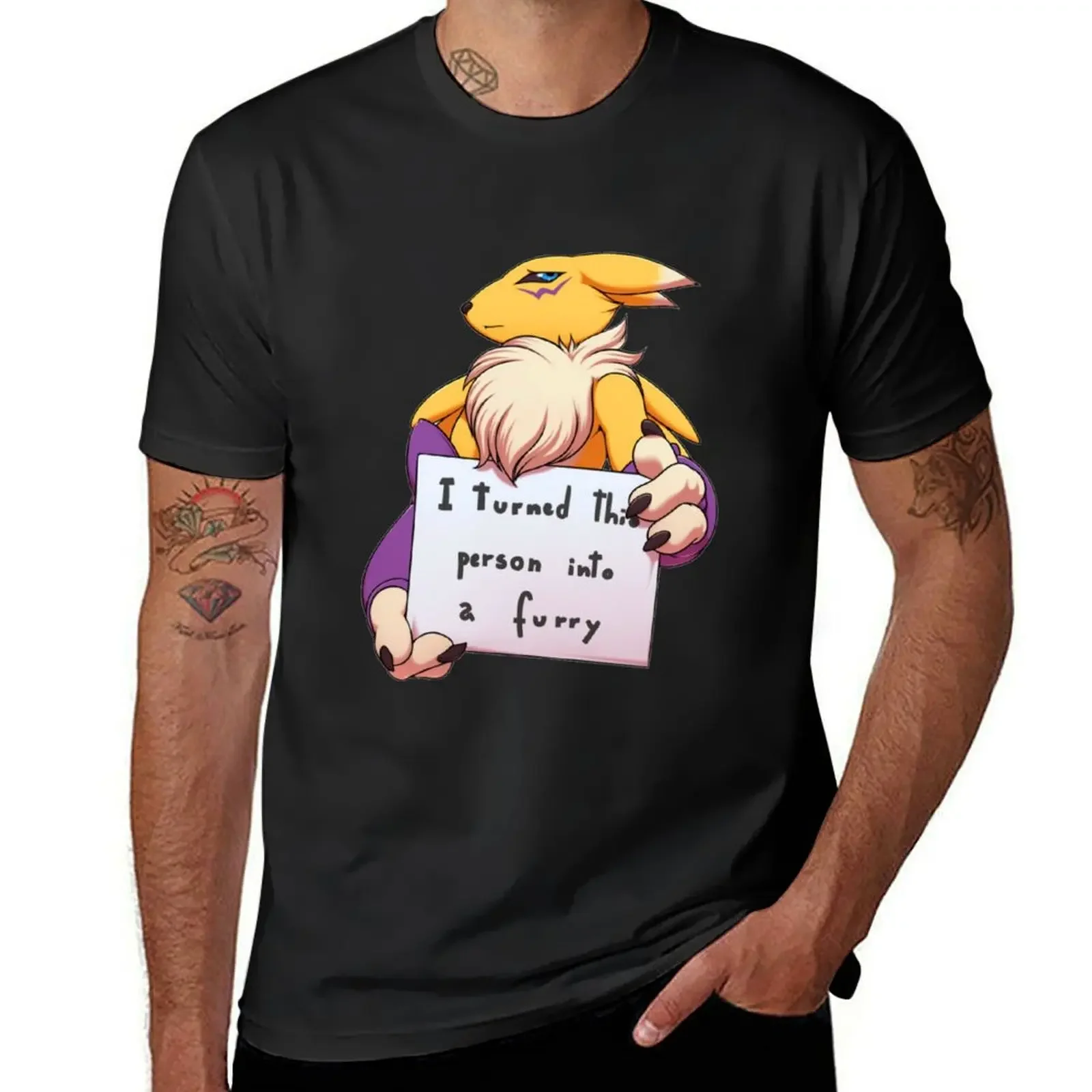 

T-shirt short sleeve，Iurnedhis person into a furry boys whites oversizeds new gifts and s mens vintage