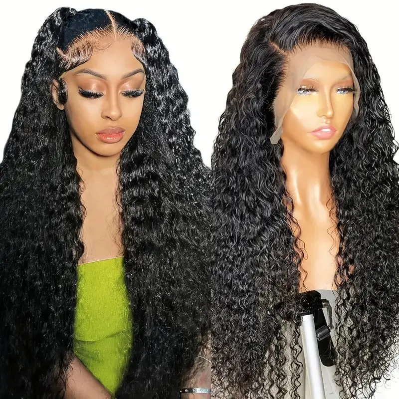 Rosabeauty 13X6 Deep Wave 250% Density 40 Inch 13x4 Lace Front Human Hair Wig 5X5 Preplucked Glueless Curly Wig Full and Thick