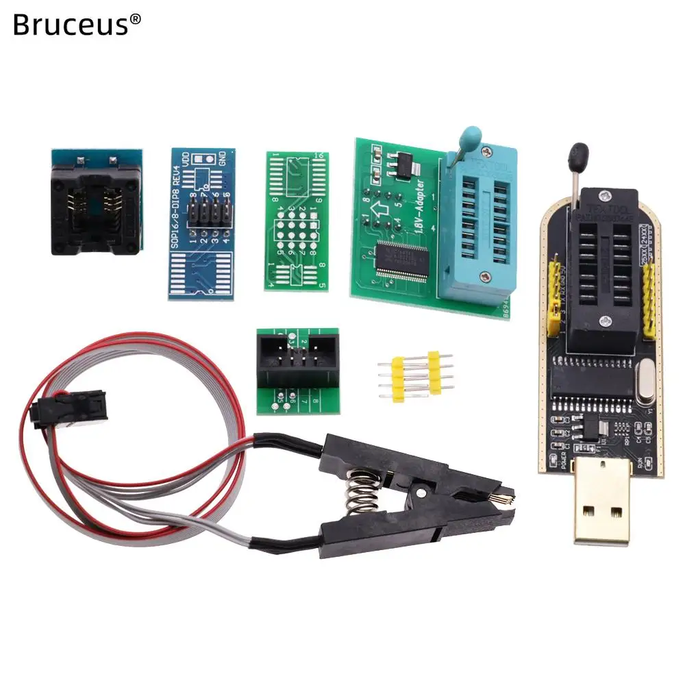 DIY KIT I21 CH341A 24 25 Series EEPROM Flash BIOS USB Programmer Module SOIC8 SOP8 Test Clip For 93CXX/25CXX/24CXX