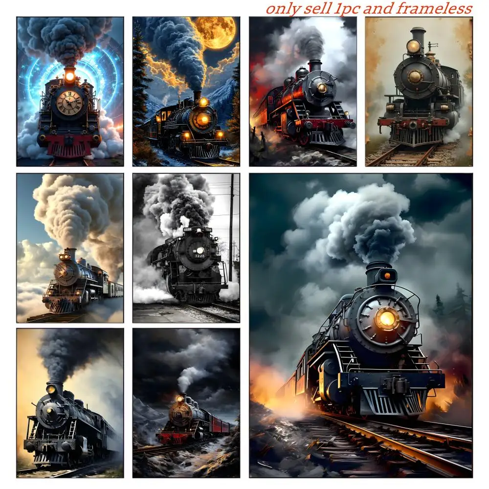 Vintage Railroad Retro Railway Steam Train Poster Posters Sticky Vintage Room Home Bar Cafe Decor Kawaii Room Decor