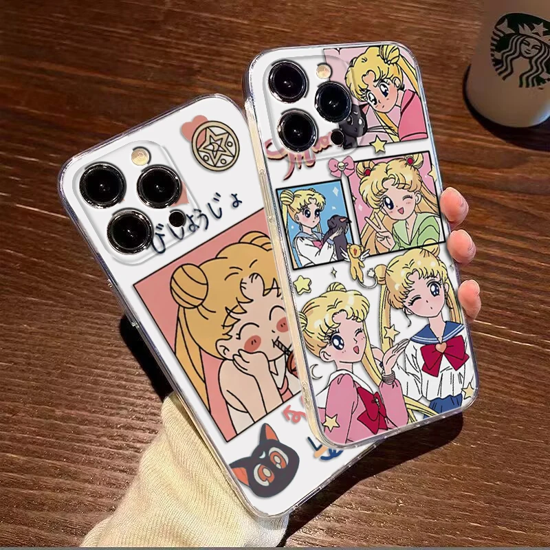 S-Sailor M-Moon Soft Case for Redmi Note 11S 10 9 POWER Xiaomi Mi 10T 11 11T Pro F1 A3 Poco M3 M4 X3 NFC M6 F6 X6 C65