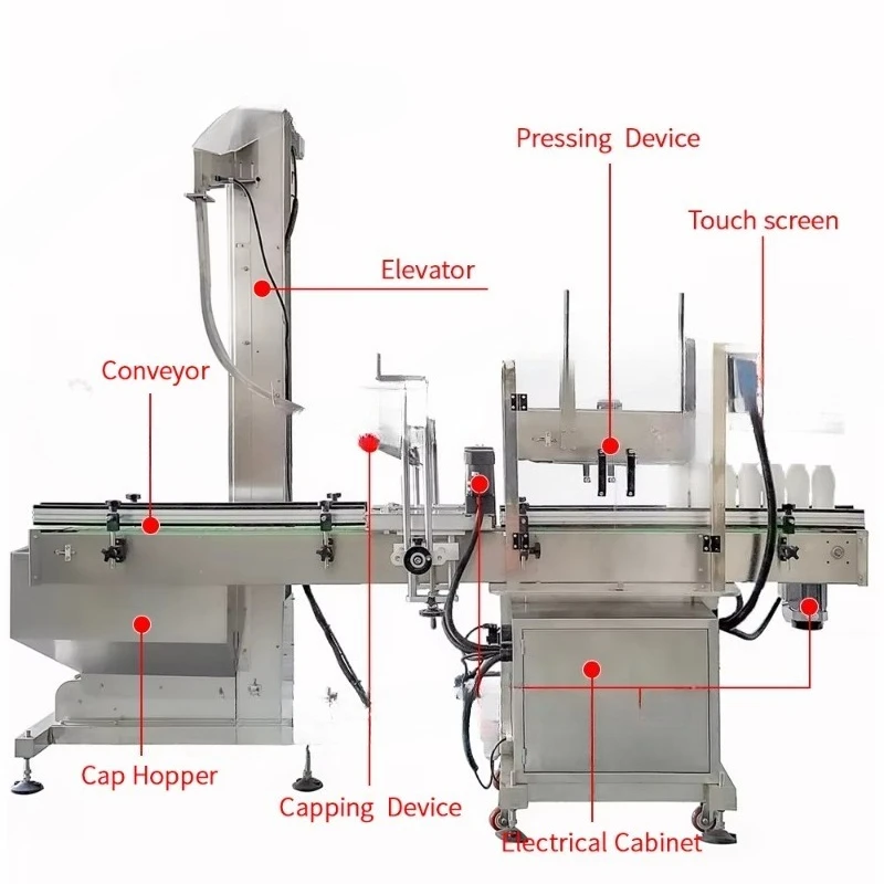 YIMU PM50 Automatic Flat Lids Capper Bottle Cap Closing Feeding Press Machine Pneumatic Pressure Capping Machine for Glass Jar