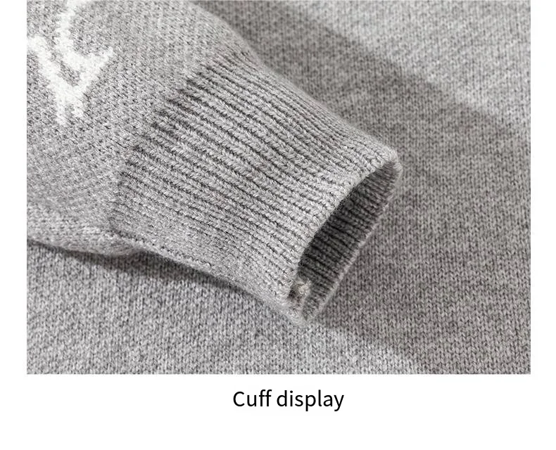 Bestseller: Lockerer Herren-Pullover mit langen Ärmeln, Rundhalsausschnitt, gestreiftem Muster, für den täglichen Gebrauch, Winter, neuer Trend, Freizeitpullover. – Detail 11