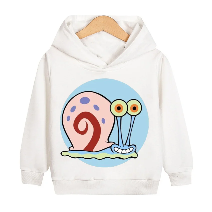 Disney SpongeBob Gary The Snail Casual Hoodies Clothes Fashion Children Autumn Sweatshirt Pullover Cute Boys Girls Top for Kids