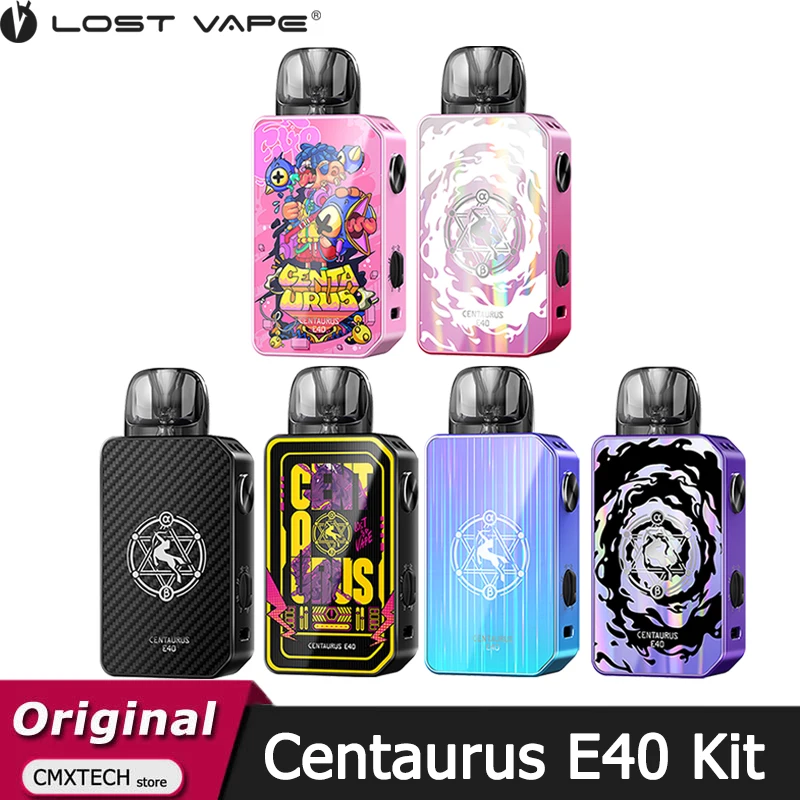 طقم Vape Centaurus E40 الأصلي المفقود ، جراب 40 واط مع بطارية ، 3 خرطوشة E Plus ، جهاز تبخير السجائر الإلكترونية RBA