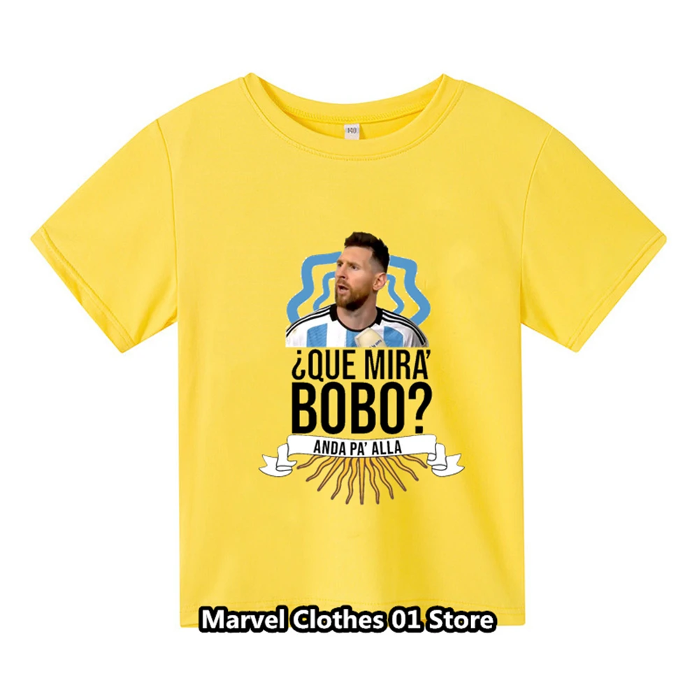 Messi Same Style Tshirt Kids Que Mira Bobo 3d T Shirt New SummerGirls  Tops Boys Fashion Casual Short Sleeve T-shirt Hot Selling