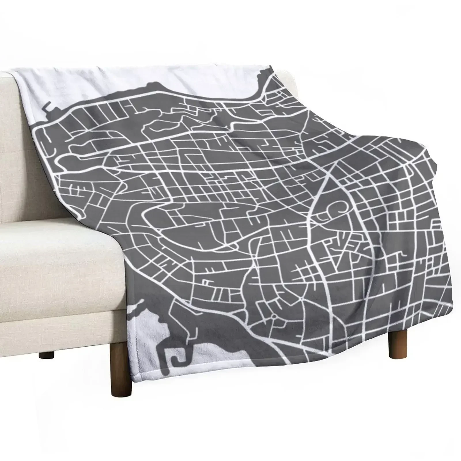 Map of Beirut Throw Blanket Large Decorative Beds Cute Plaid Blankets