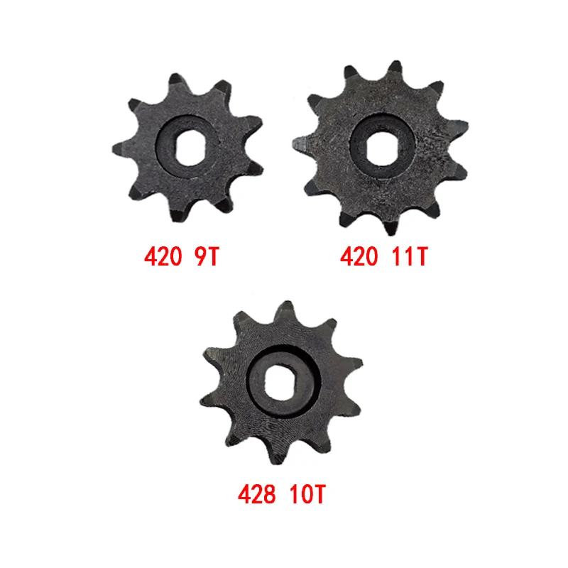 Ebike Engine Chain Pinion 10T Gear for MY1020 Gokart Motor Electric Scooter 10 tooth Sprocket #428 Chain Motor #420 9T 11T