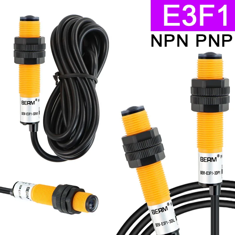 

E3F1-3DN1/3L NPN Фотоэлектрический диффузный отражатель Инфракрасный променный переключатель Датчик PNP NPN E3F1-3DP1 Датчик PNP
