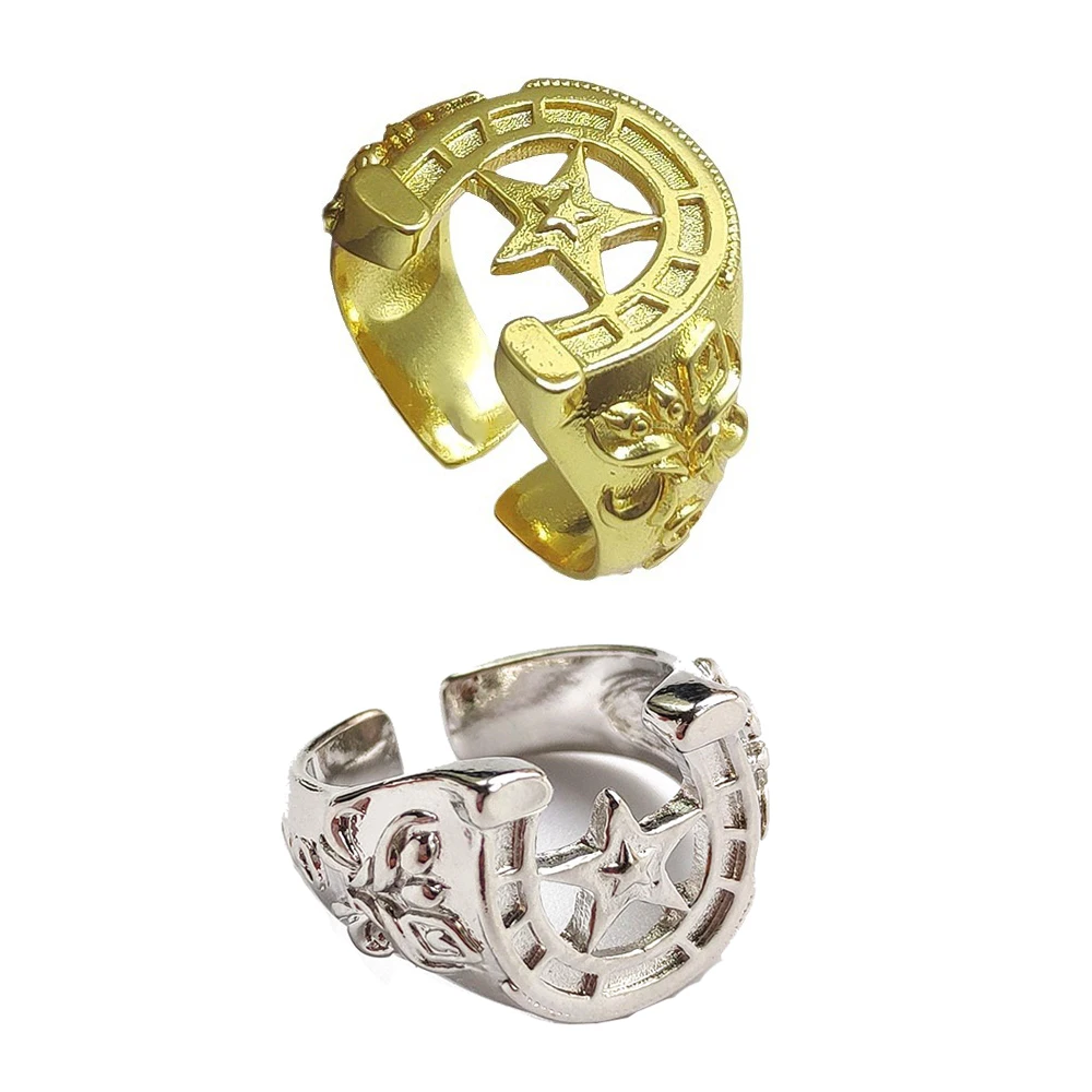 حلقات نجمية معدنية من الفولاذ الأنمي للأطفال ، مجوهرات حفلات ، إكسسوارات ملابس ، هدايا أصدقاء ، أنيمي ، موضة ، لونين #1