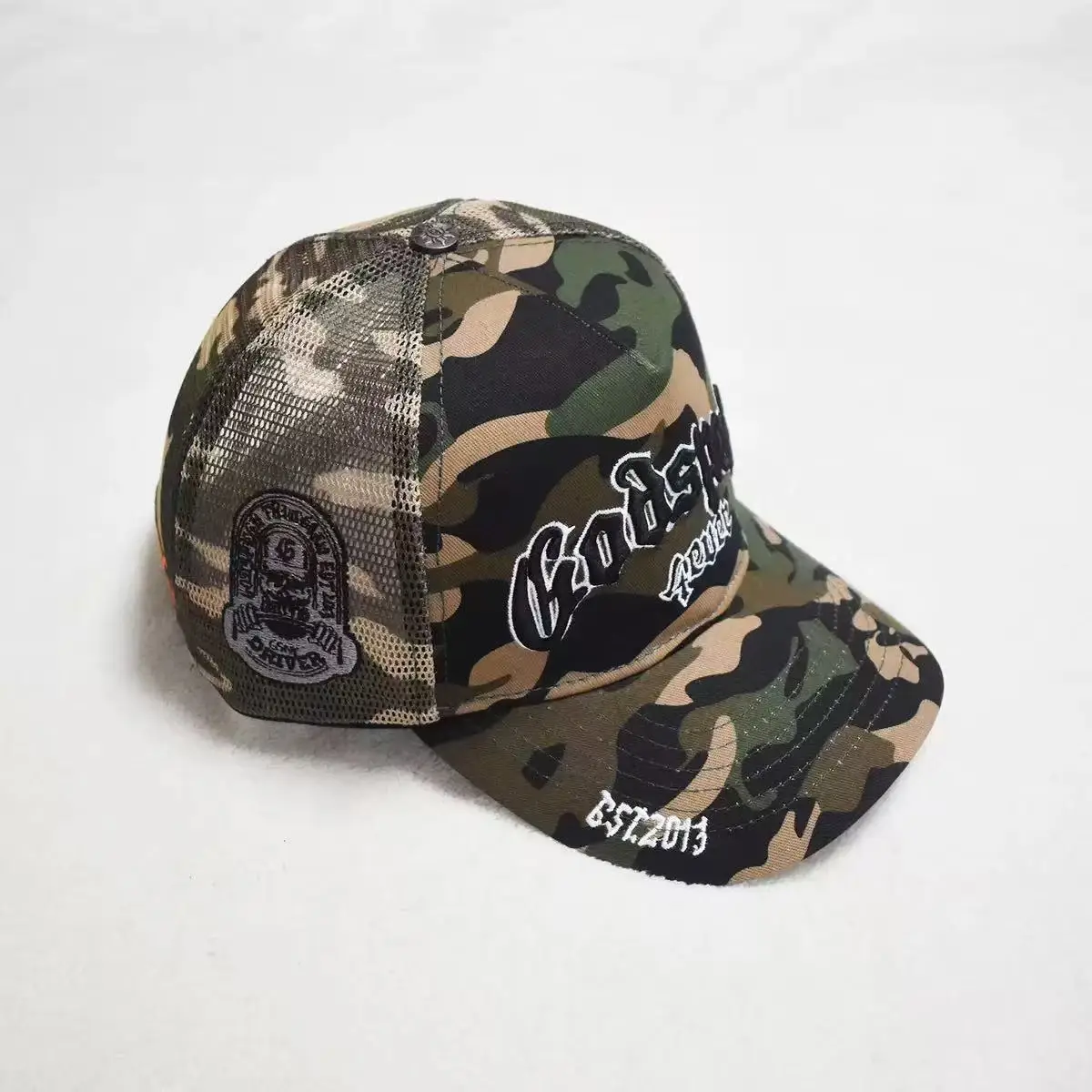 1pc Men's Camo Baseball Cap with Embroidered Firefighter & 