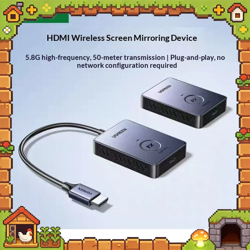 UGREEN S303 Wireless Presentation System 50m HDMI Transmitter 1080P 5.8G for Phone Tablet Laptop
