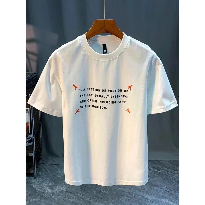 Short-Sleeved T-shirt Men Fashion Brands Printed 2026 Summer New round Neck Loose Half-Sleeve Breathable Top Clothes