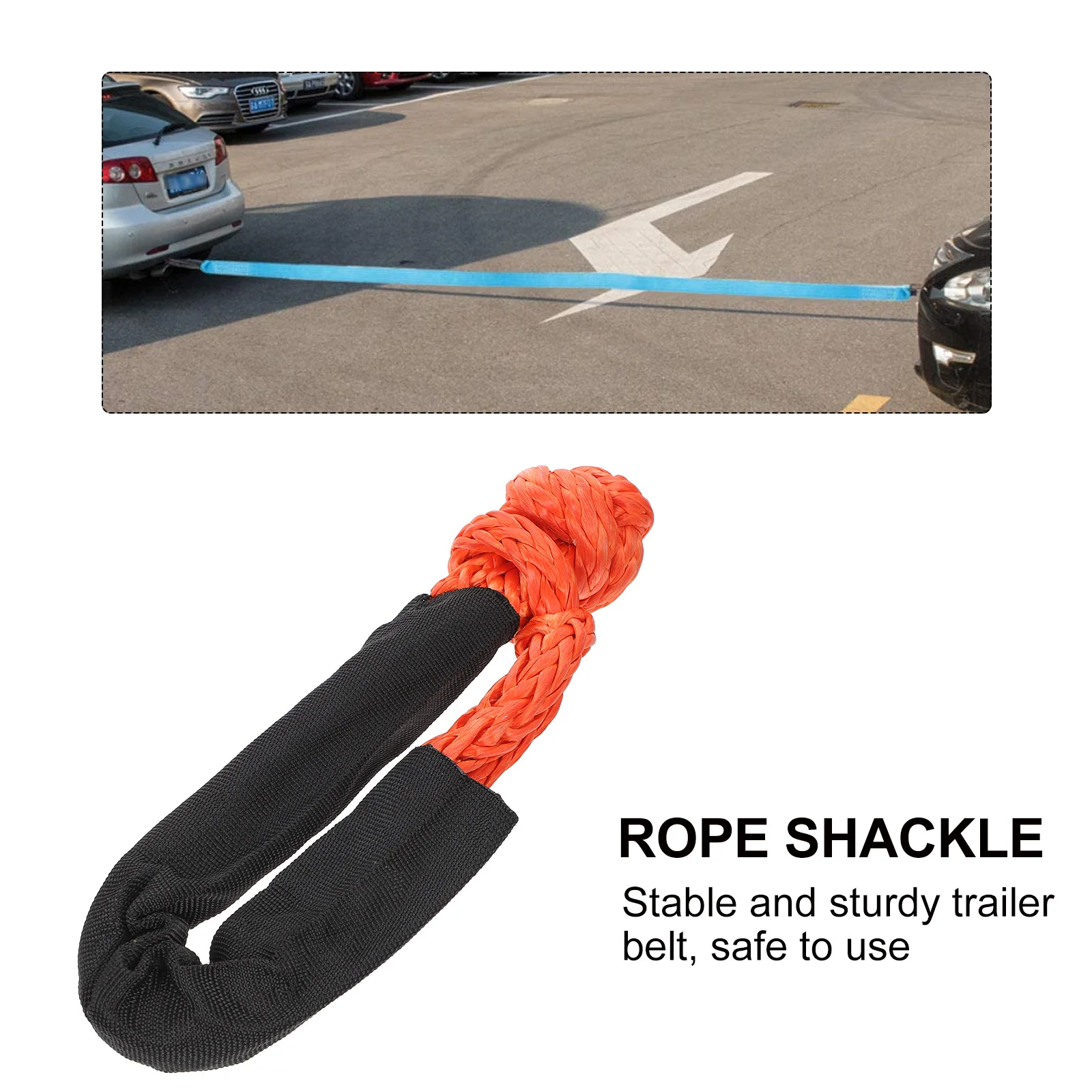 Corde à lèvent Orange, Sangle à Manilles Plus Douce avec Manchon de Protection, Récupération Allergique, Poulies de Véhicule, Escalade, 2 Pièces