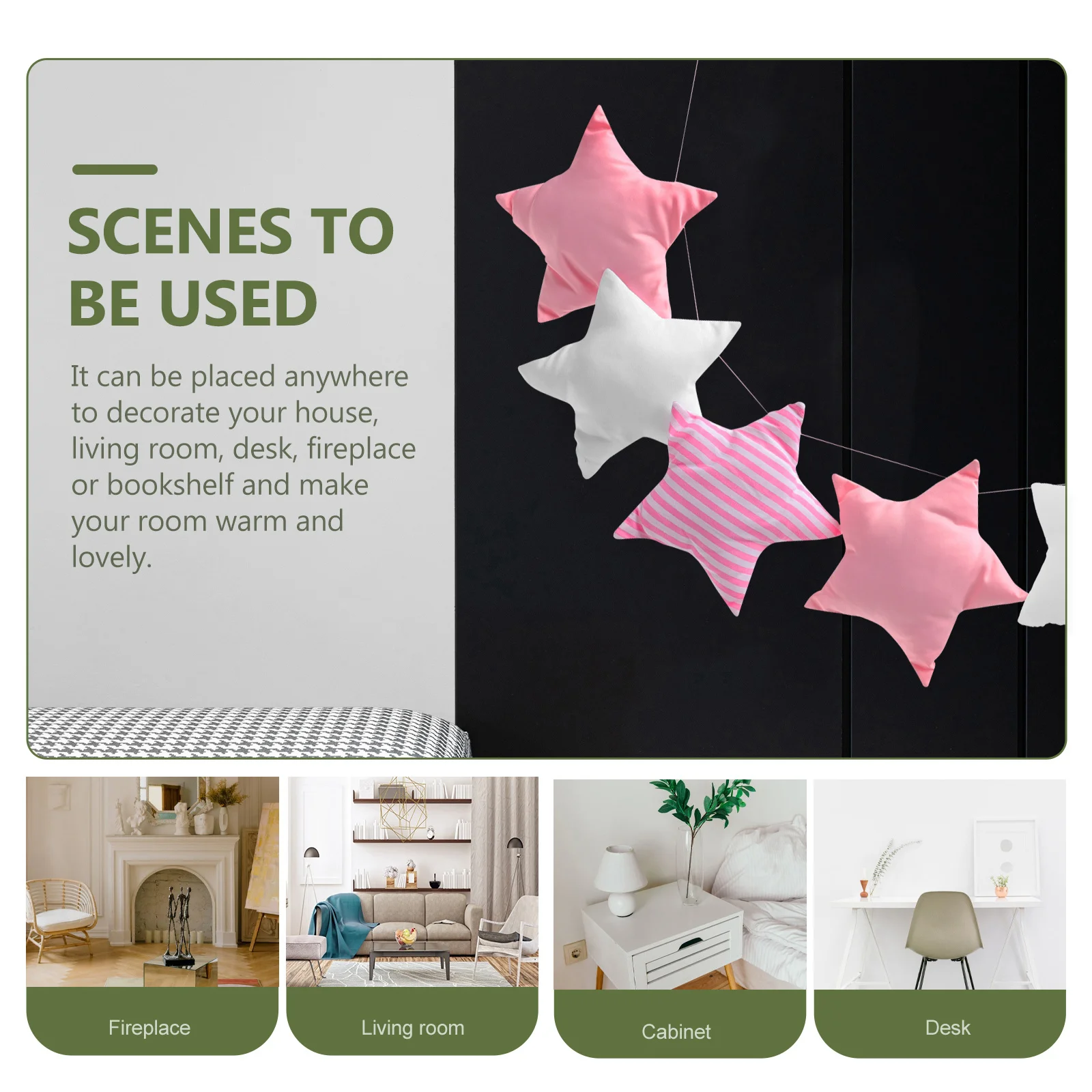 

Star Shape Pendant Hanging Banner Creative Star String Decor for Home Bedroom Wall Window Porch Garden Decoration