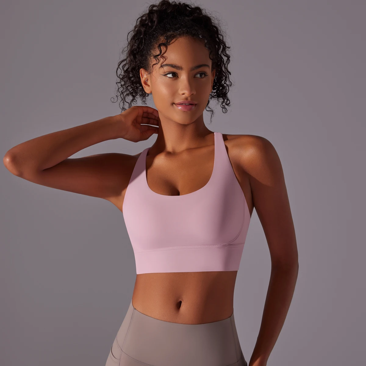 1PC Seamless Yoga Bra for Woman Solid Color Gather Shockproof Workout Top Sports Underwear Fitness Training Top Cross Bra