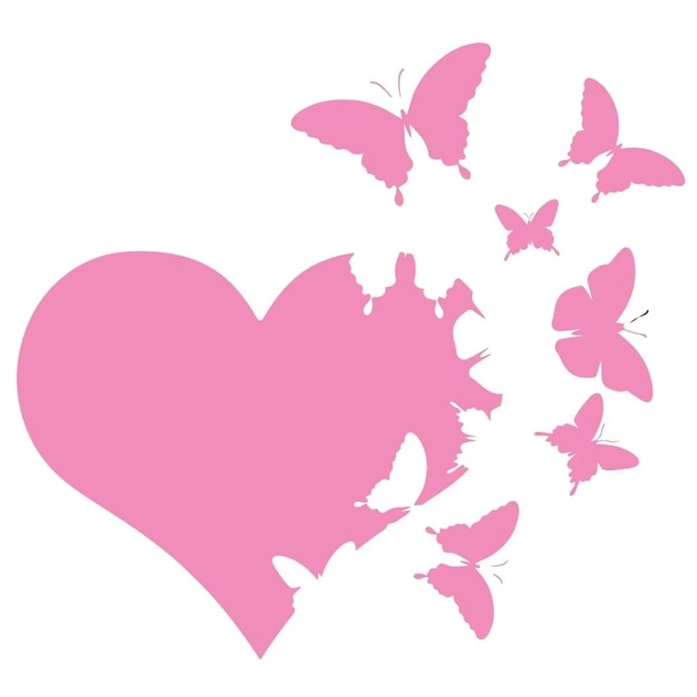 

Heart with Butterflies Flying Away Vinyl Decal Sticker 5.83 Inch Car Window Bumper Die Cut Decal Hardhat Sticker with UV