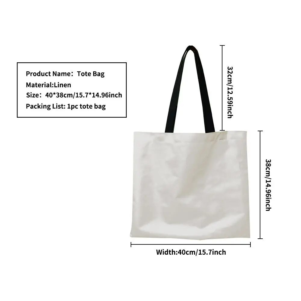 1pc Black Cat & Coffee Canvas Tote Bag – Cute Playful Kitten Print with Latte & Bean Patterns, Eco-Friendly Boho Shoulder Bag fo
