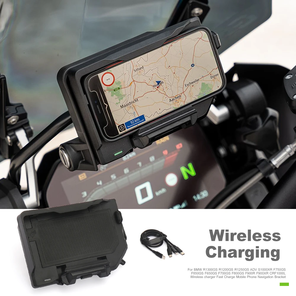 

New Motorcycle Phone Holder Wireless Charger USB Fast Charging For BMW R1200GS R1250GS Adventure R1300GS F750GS F850GS R1250R