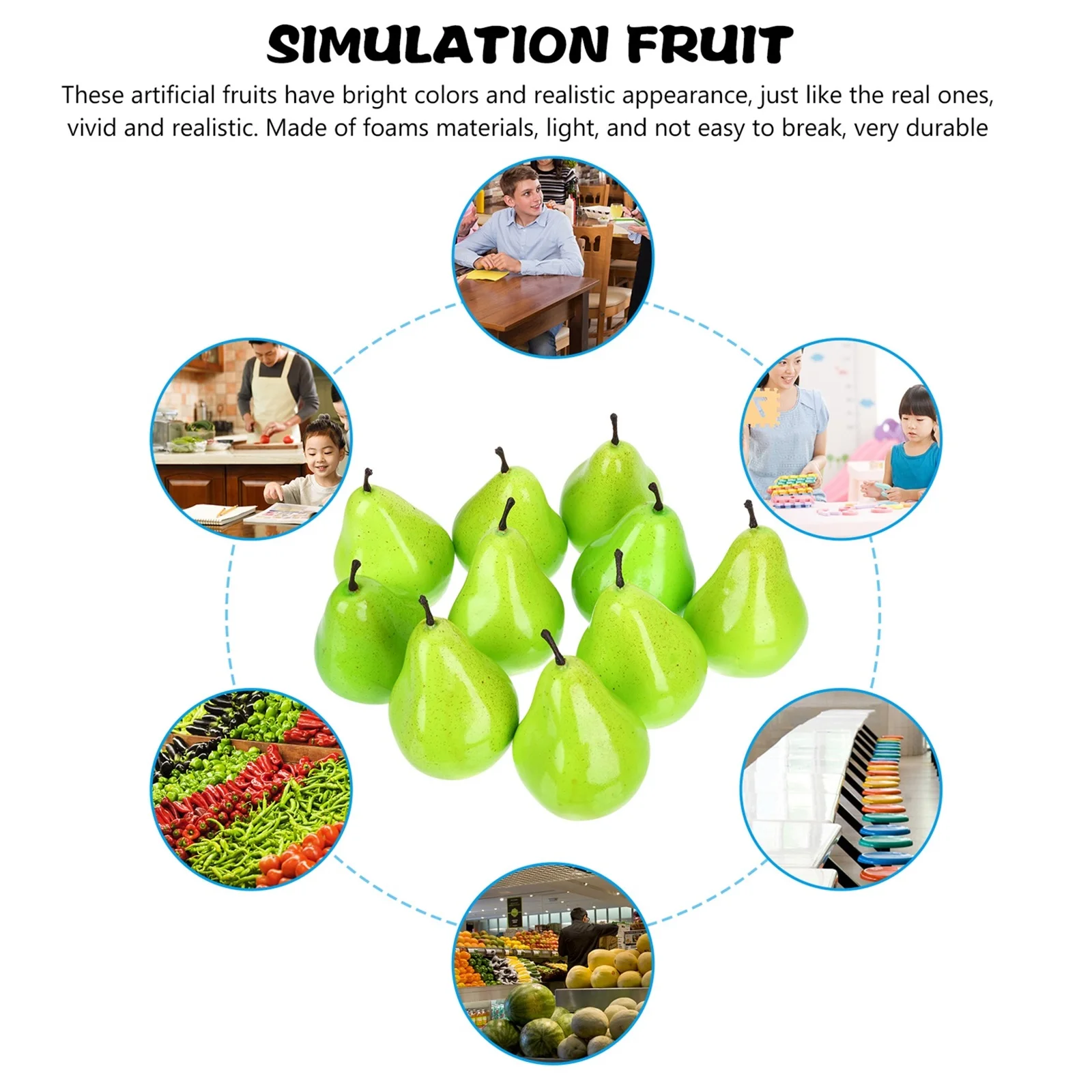 

10 Pcs Simulated Lemon Decoration Artificial Fruit Faux Fruits for Fake Plant Pear Decorations