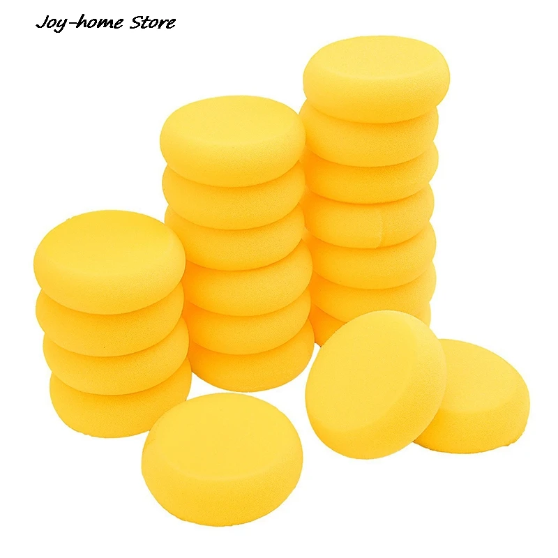 10pcs Round Synthetic Watercolor Artist Sponges For Painting Crafts Pottery Yellow Round Cake Sponge (Yellow)