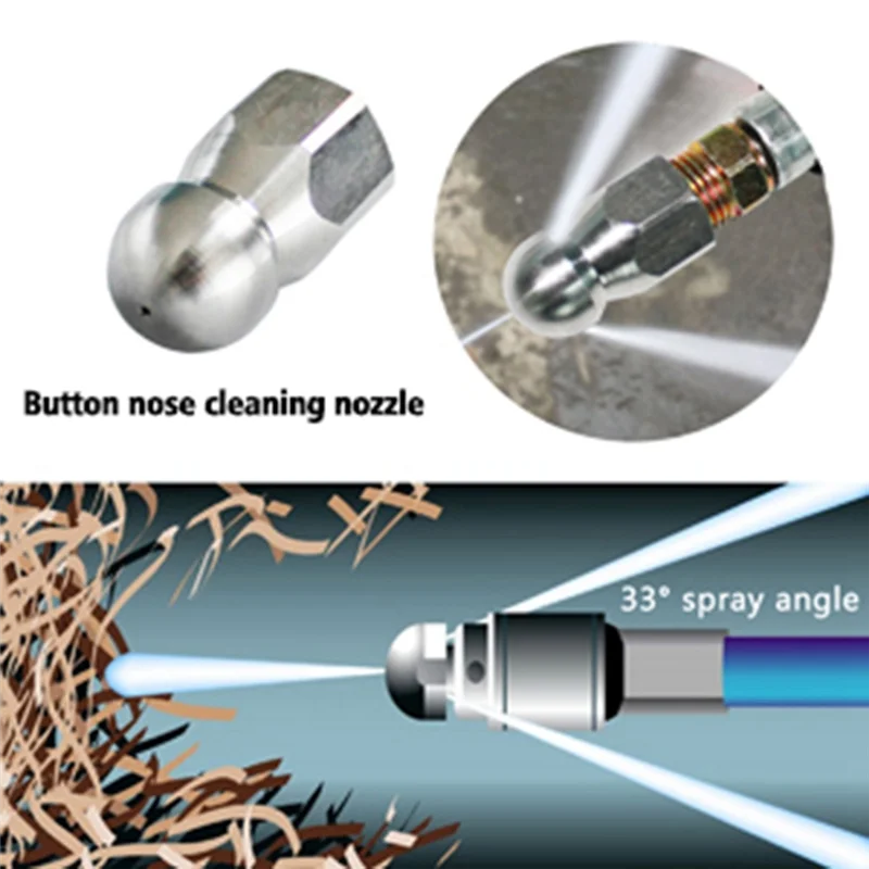 2X Sewer Jetter Hose Nozzle,High Pressure Washer Hose Nozzle,1 Button Nose Nozzle & 1 Rotating Nozzle,1/4 Inch Pack Of 2-A78G