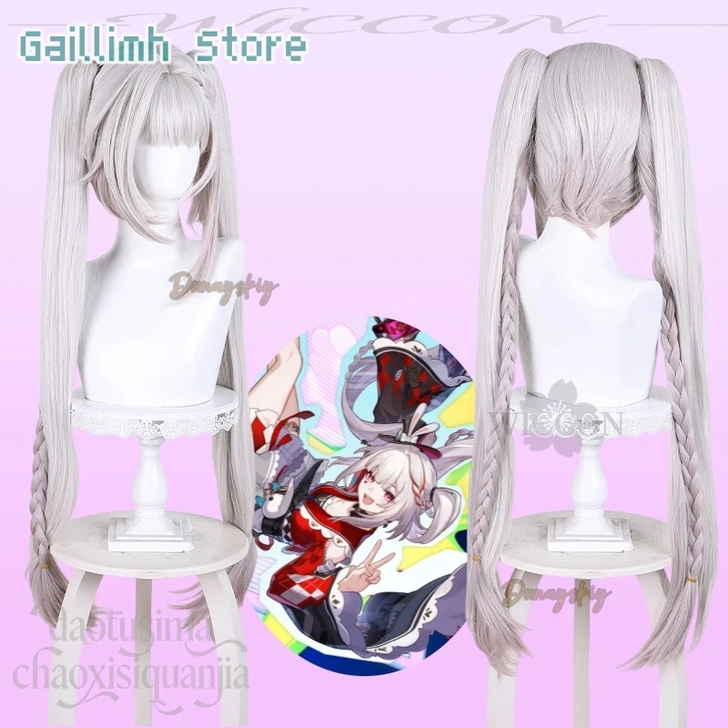 

Sparkle SP New White Gradient Twin Ponytails Wigs Gaillimh@ Synthetic Hair Halloween Party Cos Anime Honkai Star Rail Cosplay
