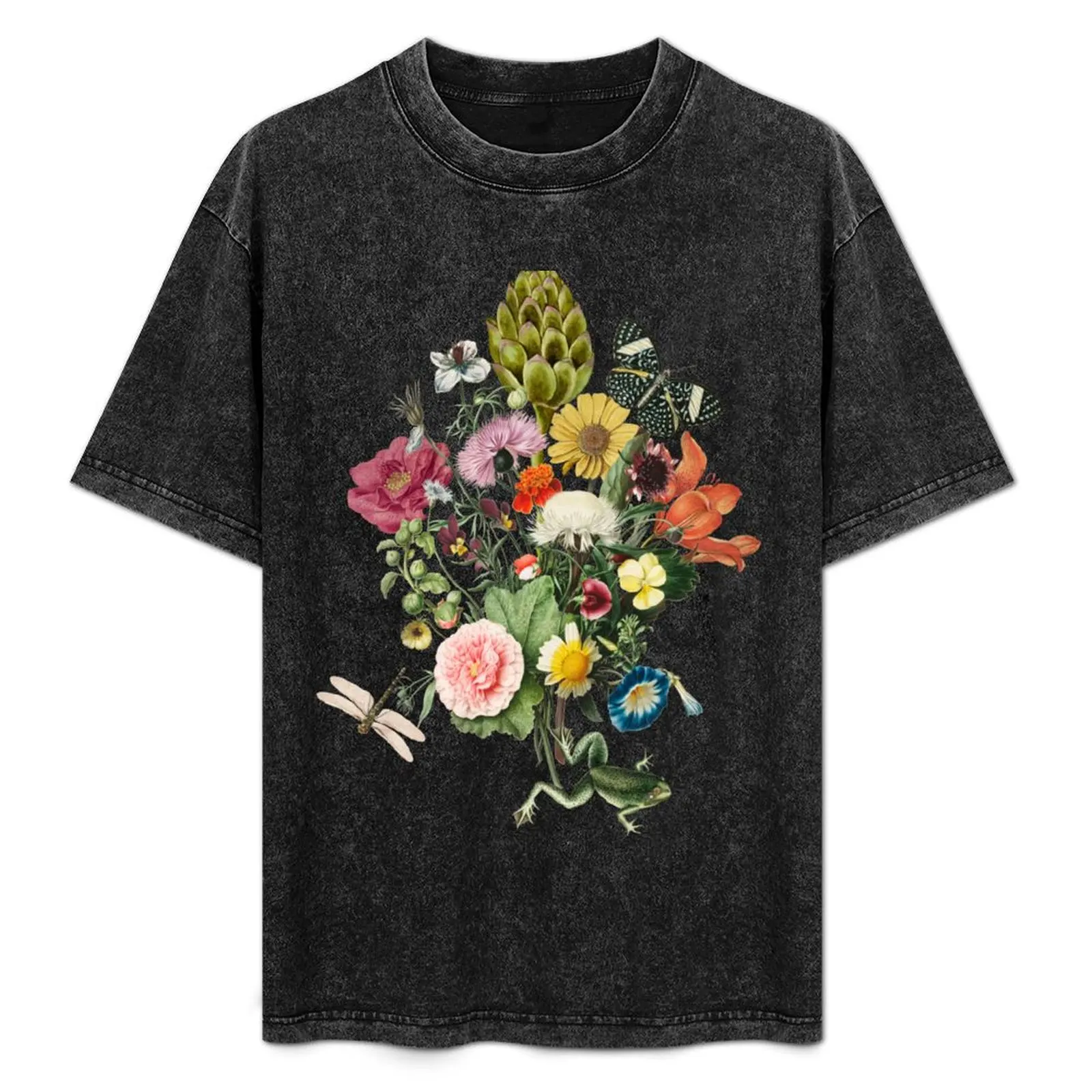 

Romantic Botanical with Artichoke & Frog T-Shirt Festival Party Tee Top