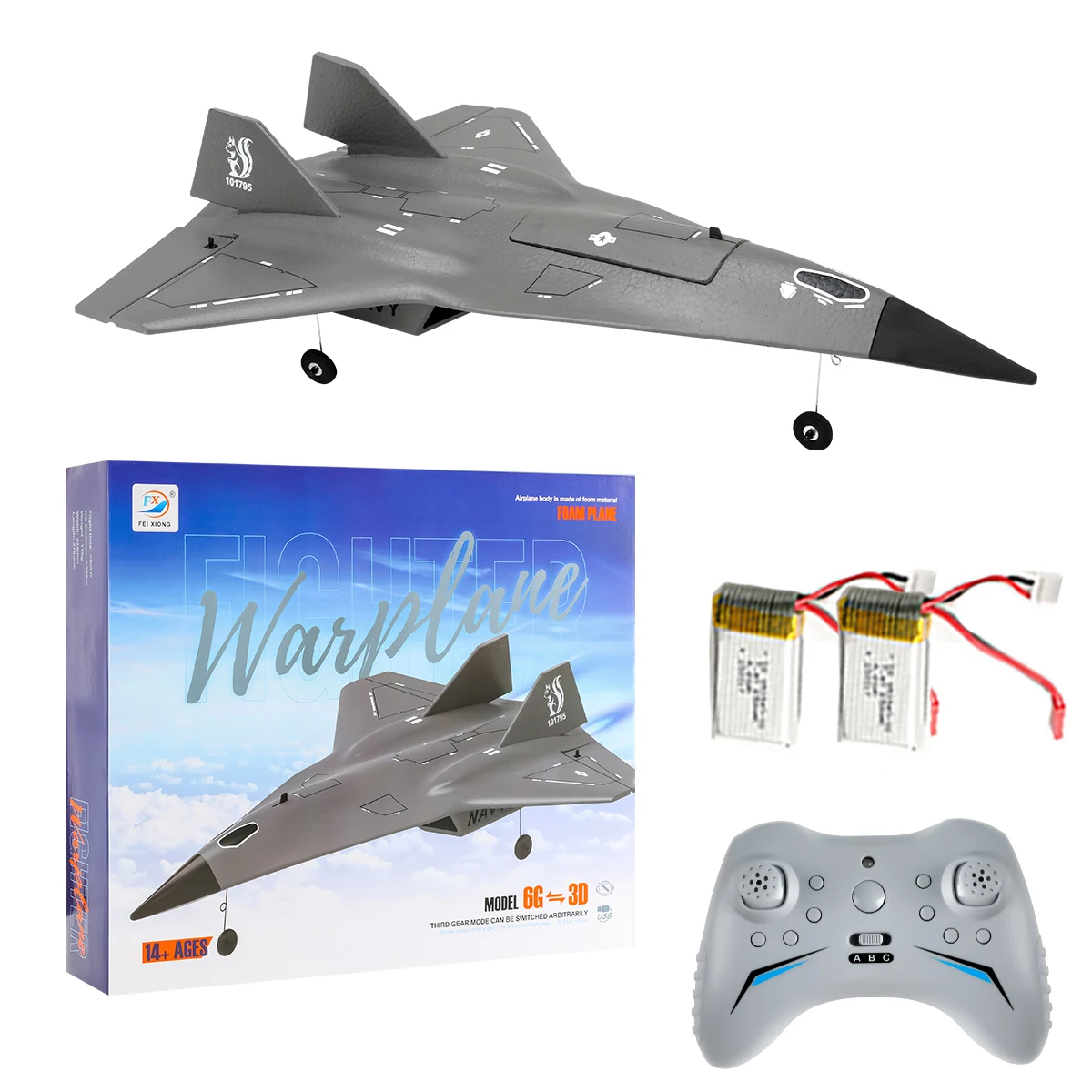 FX9672 with 2Batteries RC Plane 2.4G Remote Control Airplane 4CH Jet Concealed Culvert Design with Powerful Motors Aircraft Toys