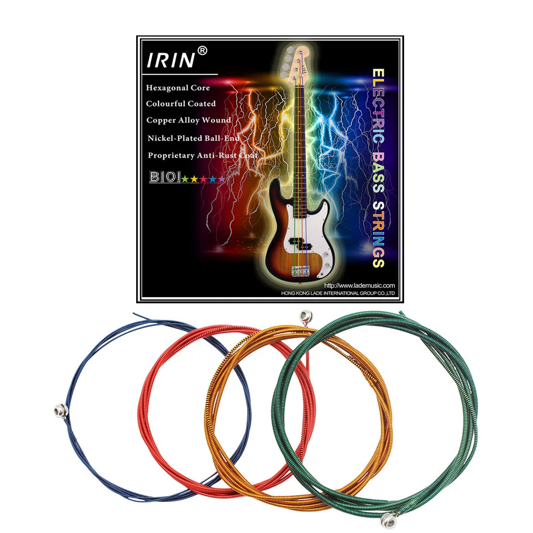 4Pcs Electric Bass Strings Colorful Steel Core Nickel Plated Alloy Wound Bass String Guitar Accessories B101