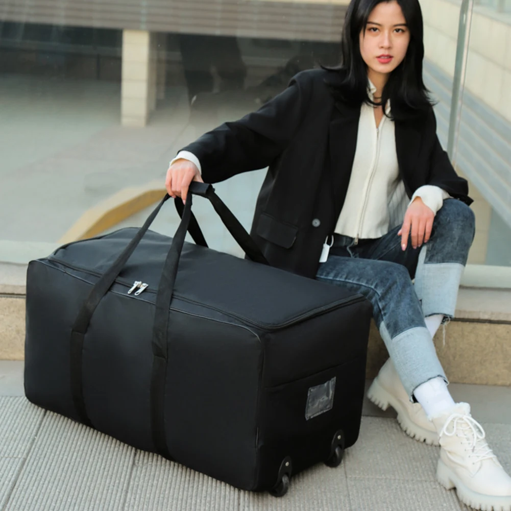 

Large Travel Pack Wheels For Women Men Waterproof Foldable Versatile Luggage Storage Bag Trolley Suitcase For Weekend Trip