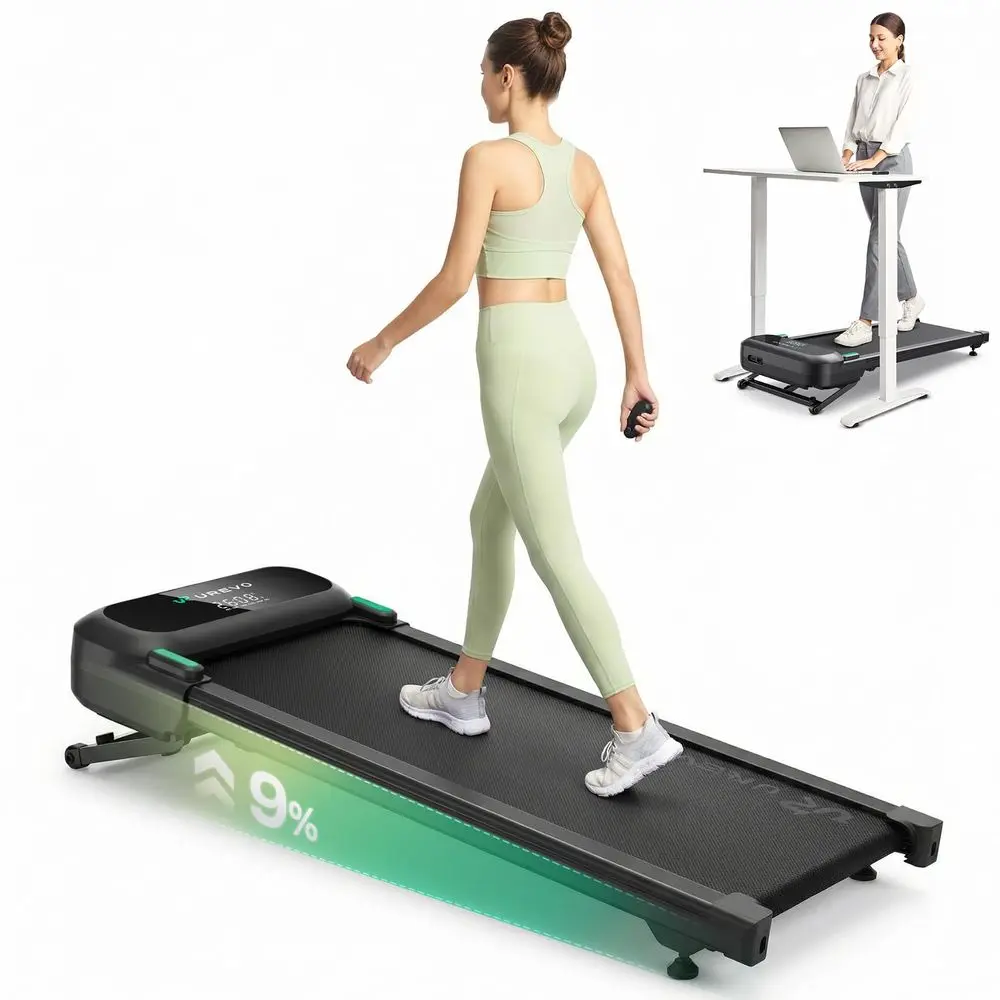 

Auto Incline Walking Pad with AI App, Brushless Quiet Motorized Treadmill for Apartments, 9 Power Incline Standing Desk Treadmi