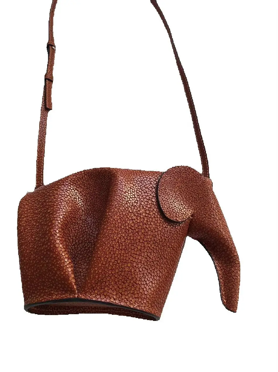 Personalized Pearl Mermaid Elephant Bag Christmas Gift Genuine Leather Handmade Animal Shaped Crossbody Customized Luxury