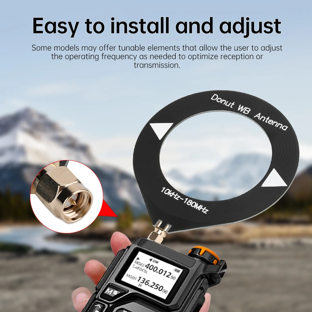 SW Shortwave Antenna AM Mediumwave Antenna SMA Interface Mini Ring Antenna Broadband Receiving Antenna 4MHz-24MHz/500kHz-2000kHz