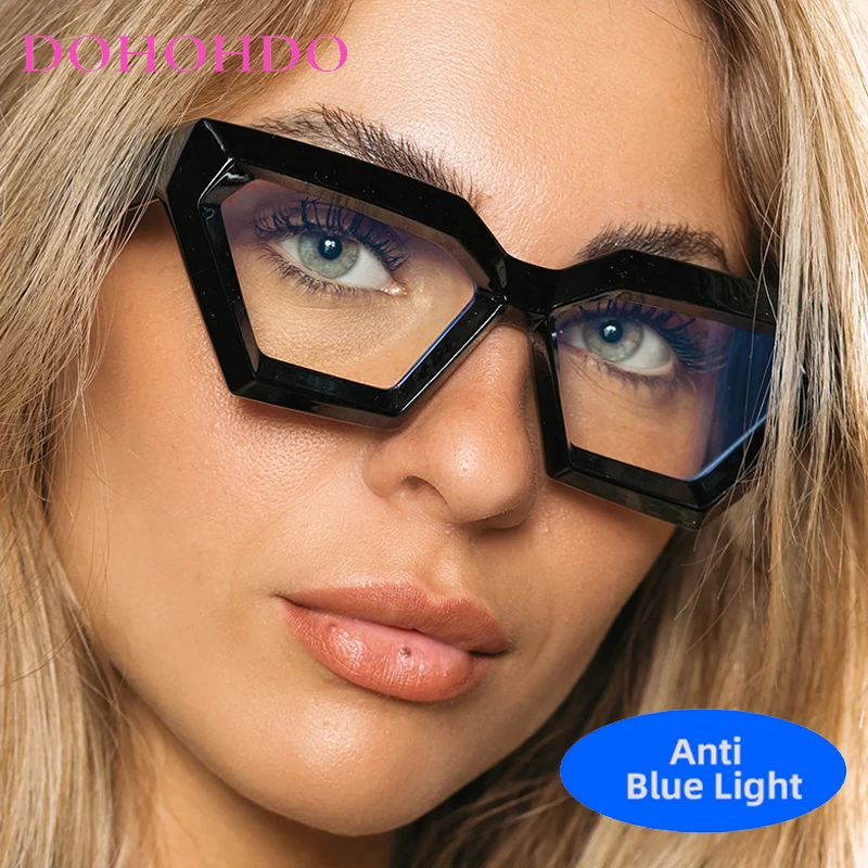 

Punk Cool Cut Edge Cat Eye Women Men Optical Glasses Vintage Brand Design Computer Gaming Anti-Blue Light Eye Protection Eyewear