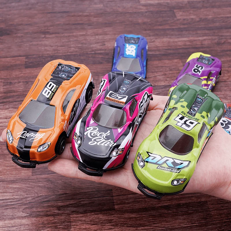 6Pcs/8Pcs Mini Jumping Toy Cars for Children Girls Boys 360 Degree Flip Alloy Material Pull Back Catapult Car