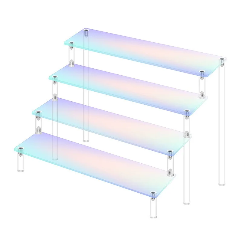 

1-5 Layers Colored Acrylic Display Rack, Hand Operated Blind Box, Ladder Multi-layer Storage Rack, Decoration Storage Rack