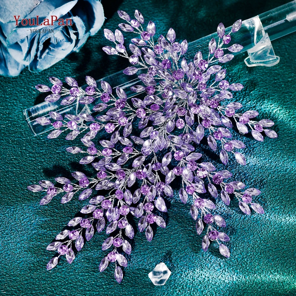 YouLaPan Glänzende Strass Braut Kopfbedeckung Luxus Hochzeit Stirnband Frauen Haarschmuck Kopfschmuck Party Bankett Kopfschmuck HP438 – Detail 13