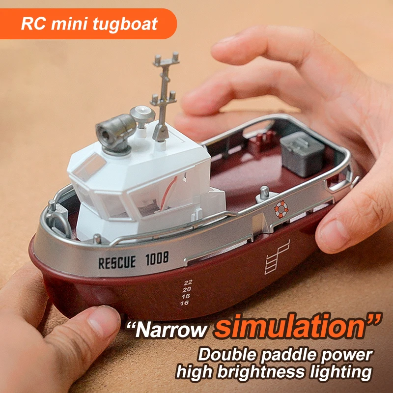 S820 RC Boat 1/32 Remote Control Tugboat Racing Speedboat Electric Simulation Rescue Ship Model Zabawka wodna dla dzieci Prezent dla dziecka