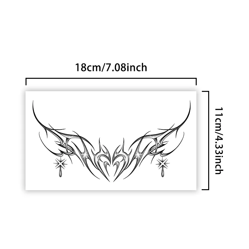 Sexy Dark Tattoo Herbal Temporary Tattoo Stickers, Long-lasting Waterproof for One to Two Weeks, For Women, Arm, Leg, Chest