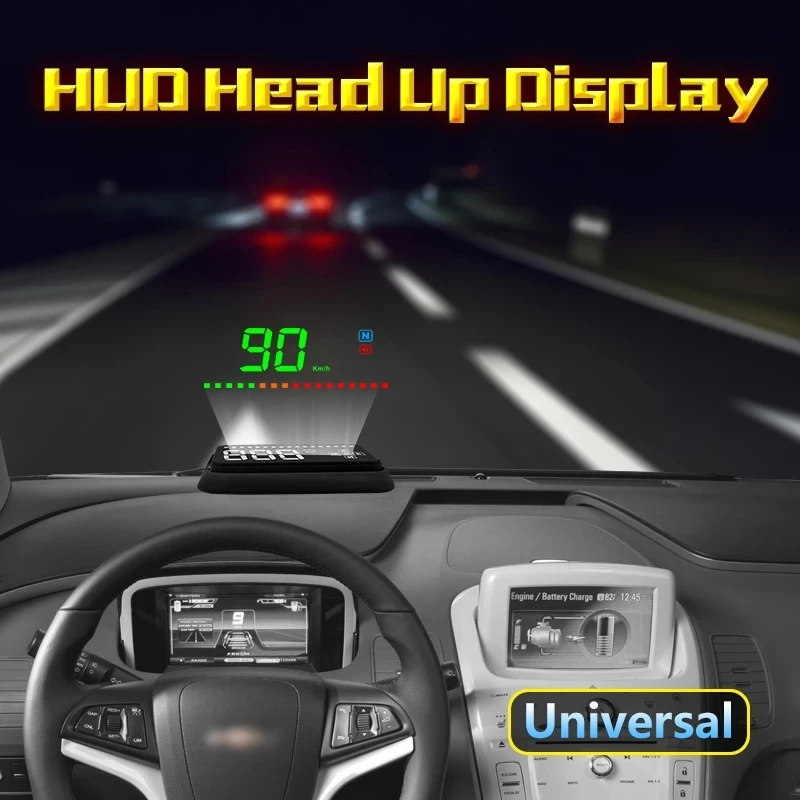 A2 Universal Head Up Display Auto HUD Compatible with All Car Speed Projector GPS Dual Mode A2 Car Digital Speedometer