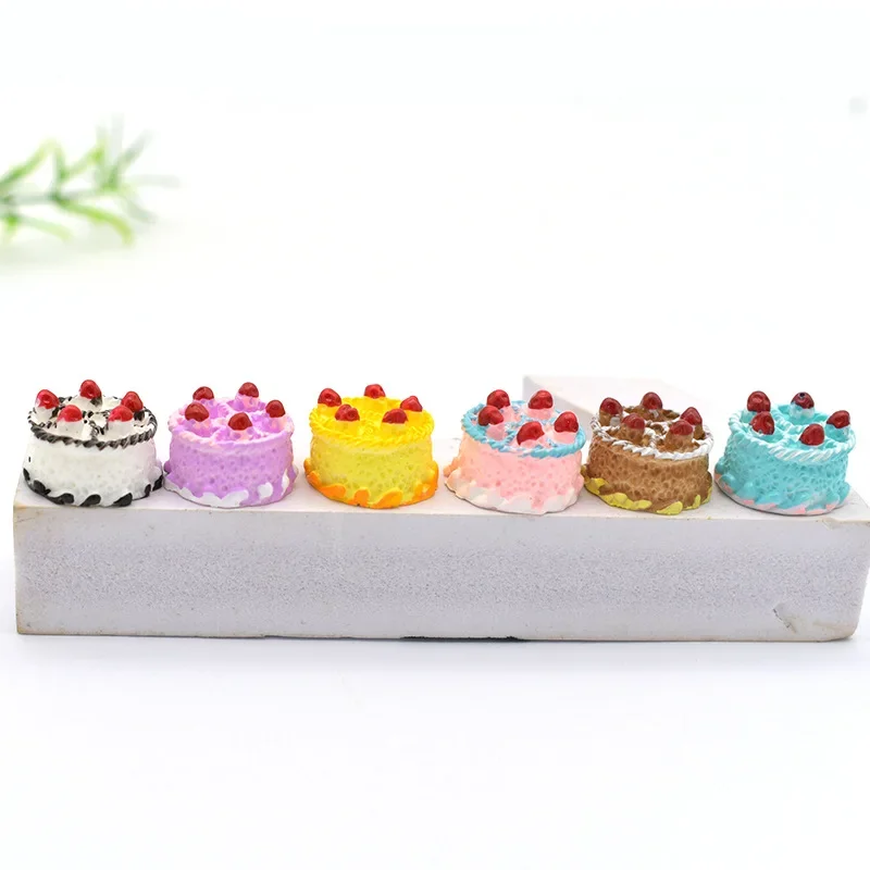3D Fruit Cake Realistic Miniature Resin Food Figures Dessert Simulation Decorations DIY Dollhouse Toys Scrapbooking Photo Props
