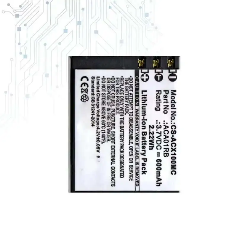 

For Activeon CX HD CX Gold 600mAh High-Capacity Sports Camera Battery