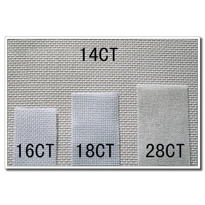 Top Quality Aida Embroidery Fabric,Cross Stitch Canvas, White Color, 11CT 14CT 16CT 18CT 25CT 28CT, 100X148CM