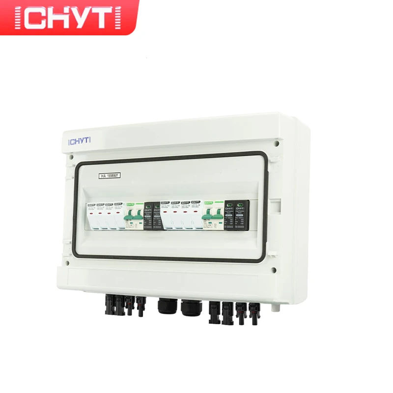 CHYT 4-in-2-out 1000V Solar Surge Lightning Protection IP65 Waterproof PV DC Combiner Box 2022 New Product