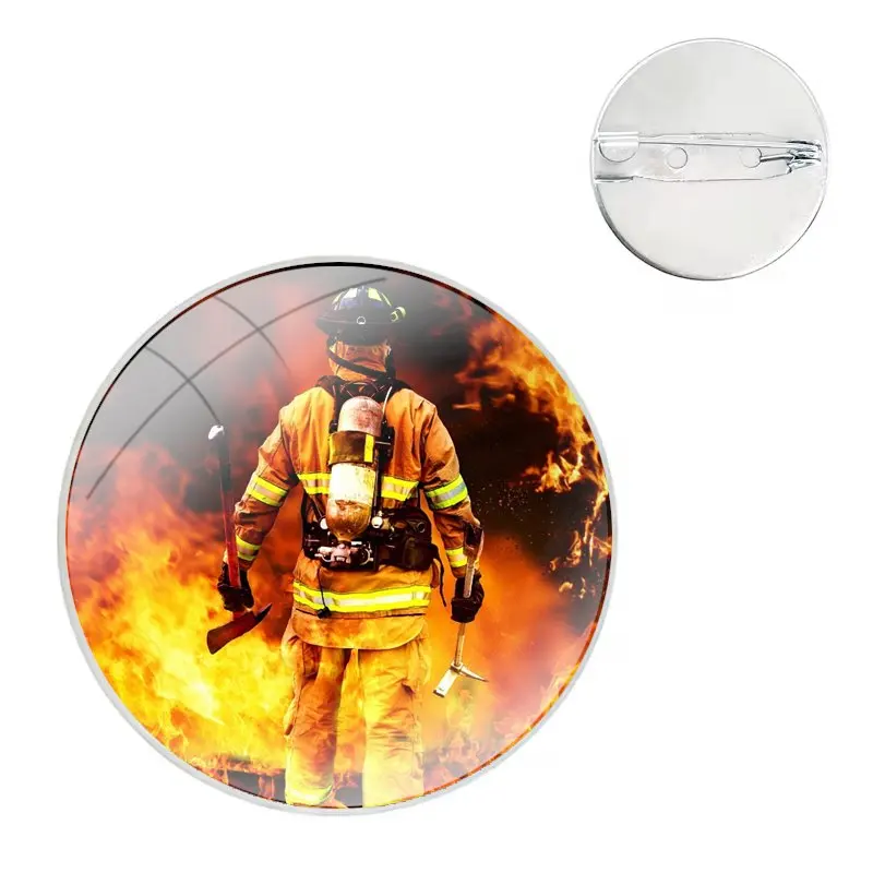 Firefighter Heroes Fireman Badge Brooch Pin Accessories For Clothes Backpack Decoration gift