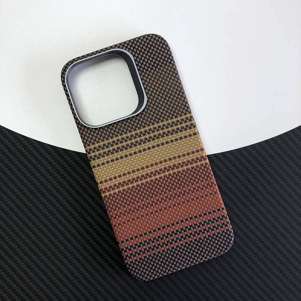 Phone colorful case for Apple iPhone 15 Pro ip15 ip15pro ip Kevlar case real Aramid Carbon Fiber case Geometric lightweight 3-4